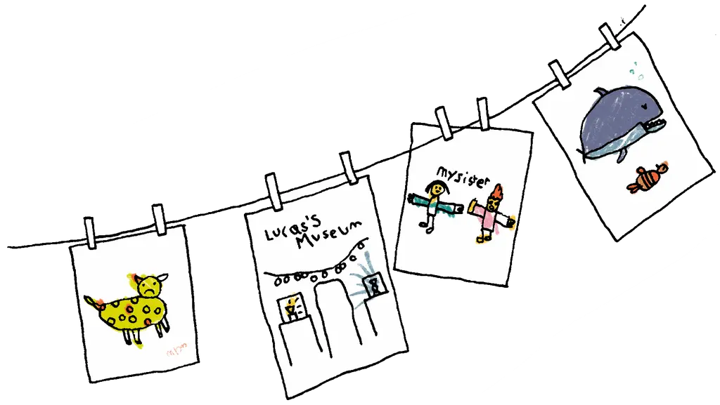 Illustration of children's drawings