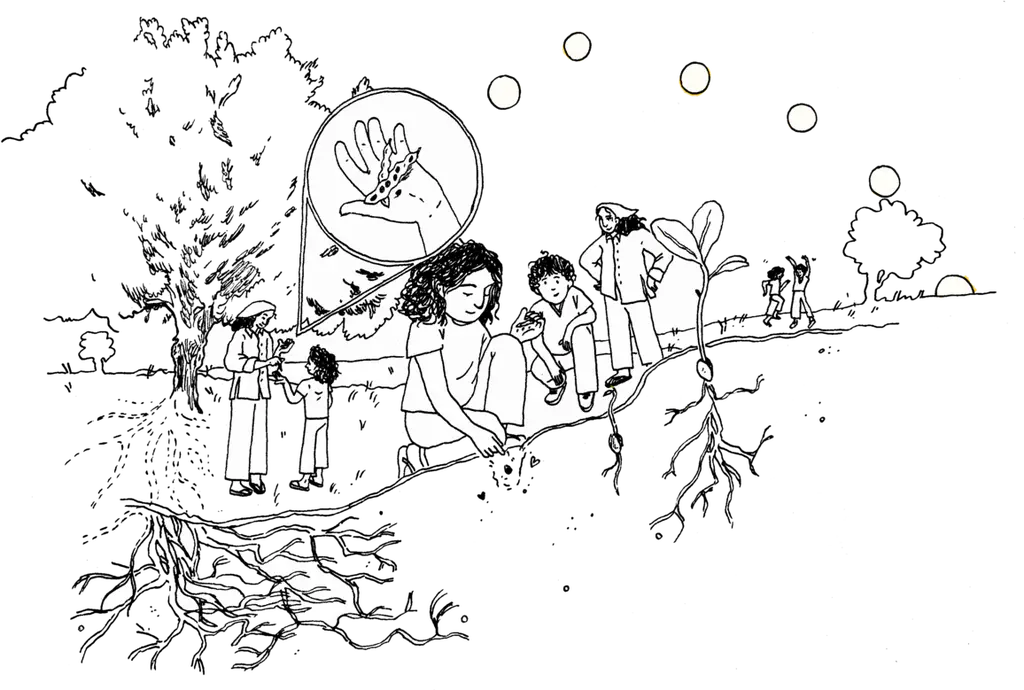Illustration of plant roots
