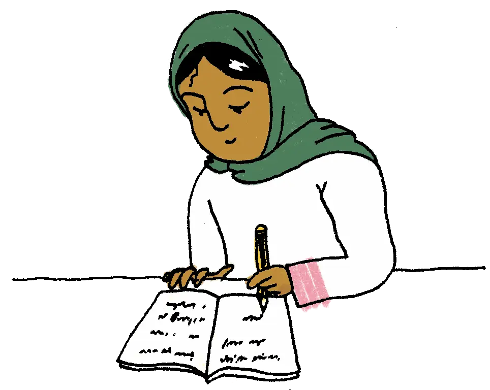 رسم توضيحي لطالب صغير