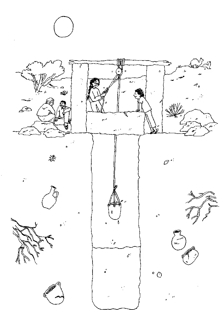 Illustration of a traditional well